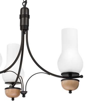 Brilagi - LED полилей на верига COTTAGE 3xE14/40W/230V дъб/черен/бял