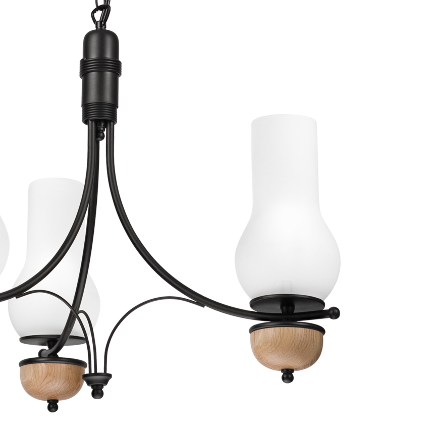 Brilagi - LED полилей на верига COTTAGE 3xE14/40W/230V дъб/черен/бял