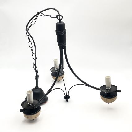 Brilagi - LED полилей на верига COTTAGE 3xE14/40W/230V дъб/черен/бял