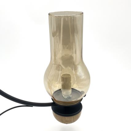 Brilagi - LED полилей на верига COTTAGE 3xE14/40W/230V дъб/черен/димчато бежово