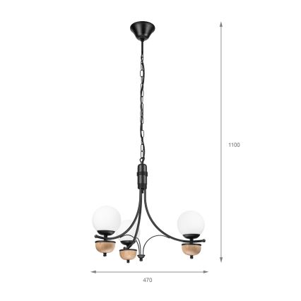 Brilagi - LED полилей на верига COTTAGE 3xG9/40W/230V дъб/бял