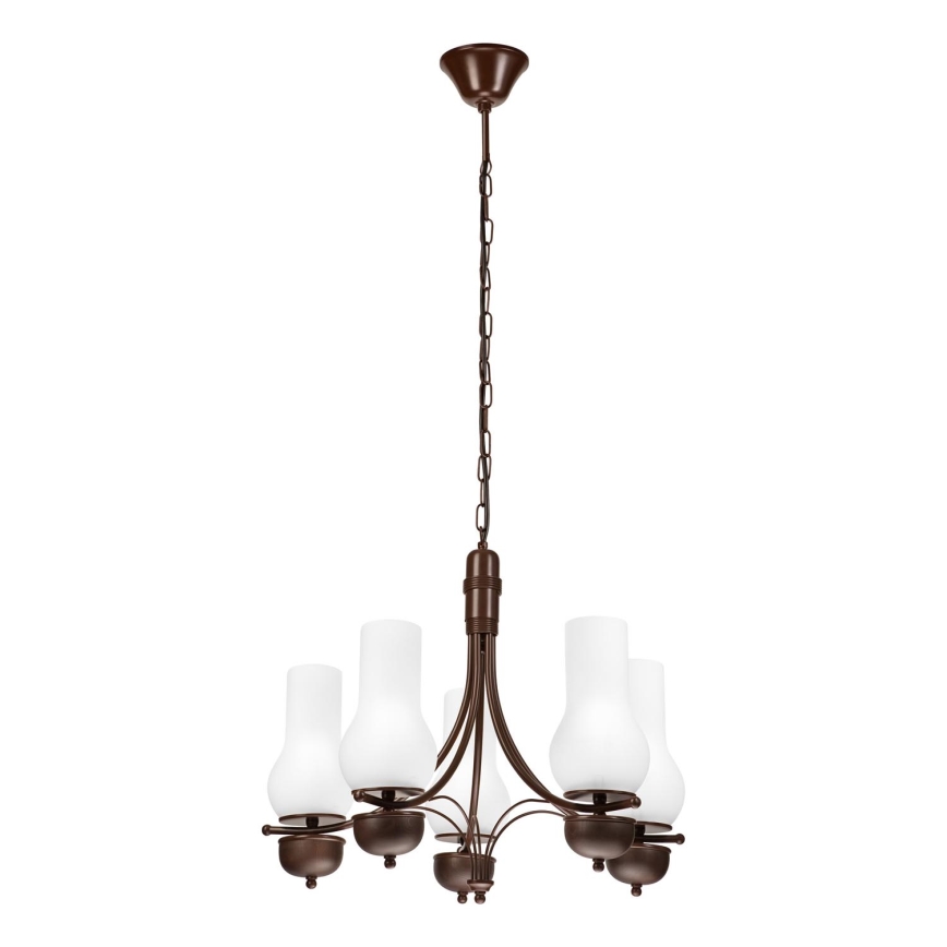 Brilagi - LED полилей на верига COTTAGE 5xE14/40W/230V дъб/бял