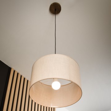 Brilagi - LED Полилей на кабел ANTHONY 1xE27/60W/230V дъб орех/бежов