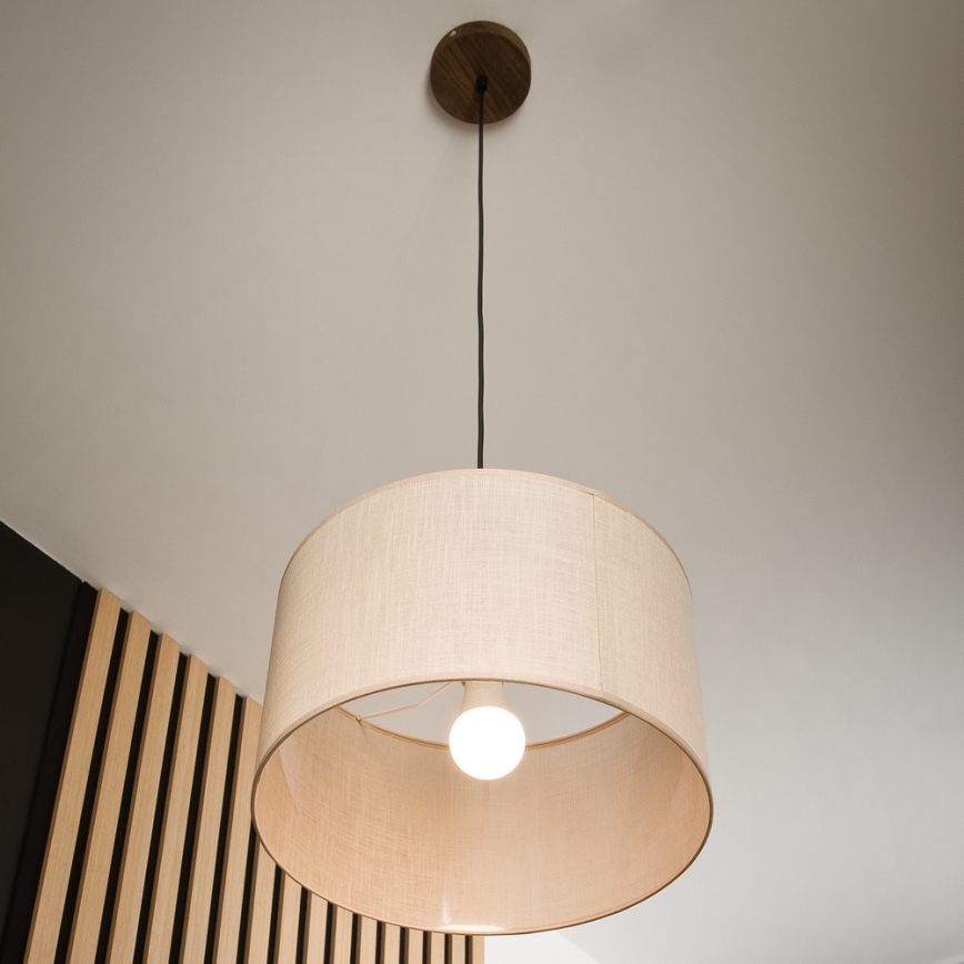 Brilagi - LED Полилей на кабел ANTHONY 1xE27/60W/230V дъб орех/бежов
