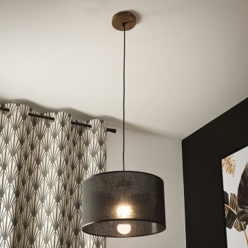 Brilagi - LED Полилей на кабел ANTHONY 1xE27/60W/230V дъб орех/черен