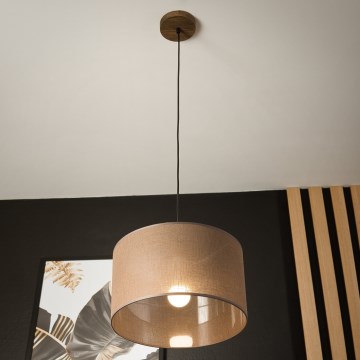 Brilagi - LED Полилей на кабел ANTHONY 1xE27/60W/230V дъб орех/кафяв