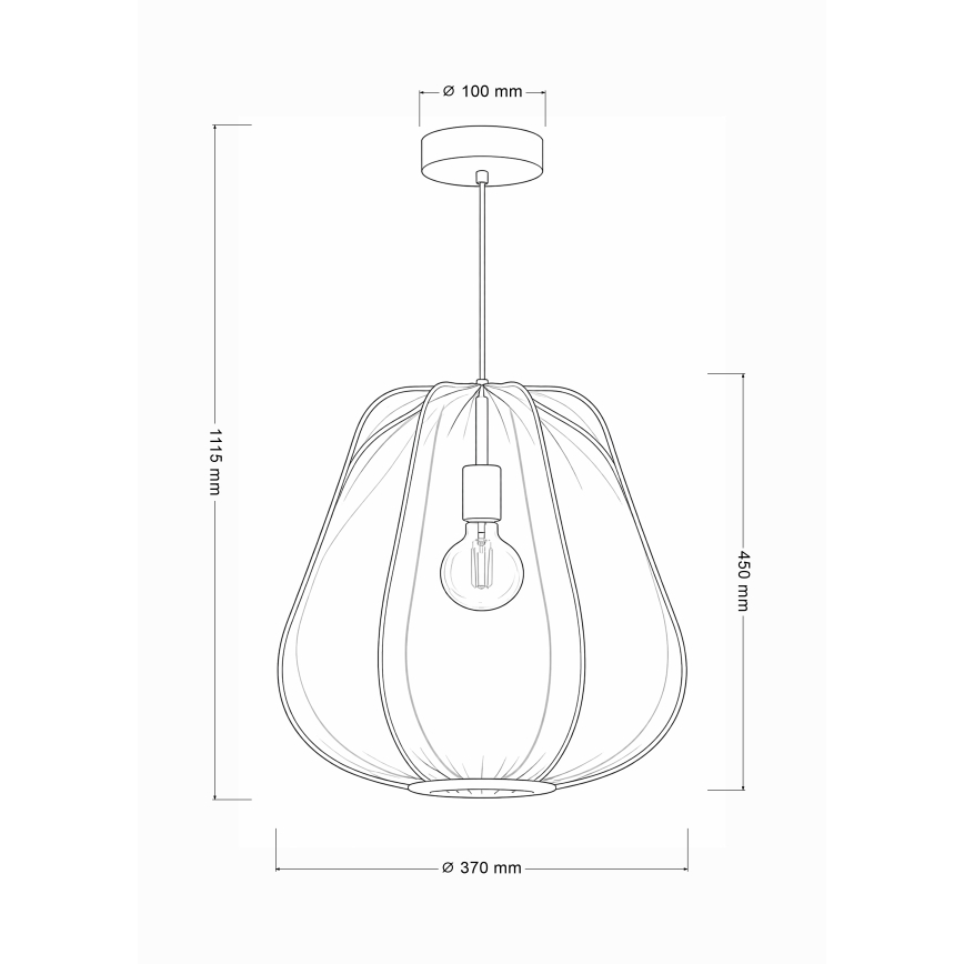 Brilagi - LED полилей на кабел ARVEN 1xE27/8W/230V Ø 37 см бежов
