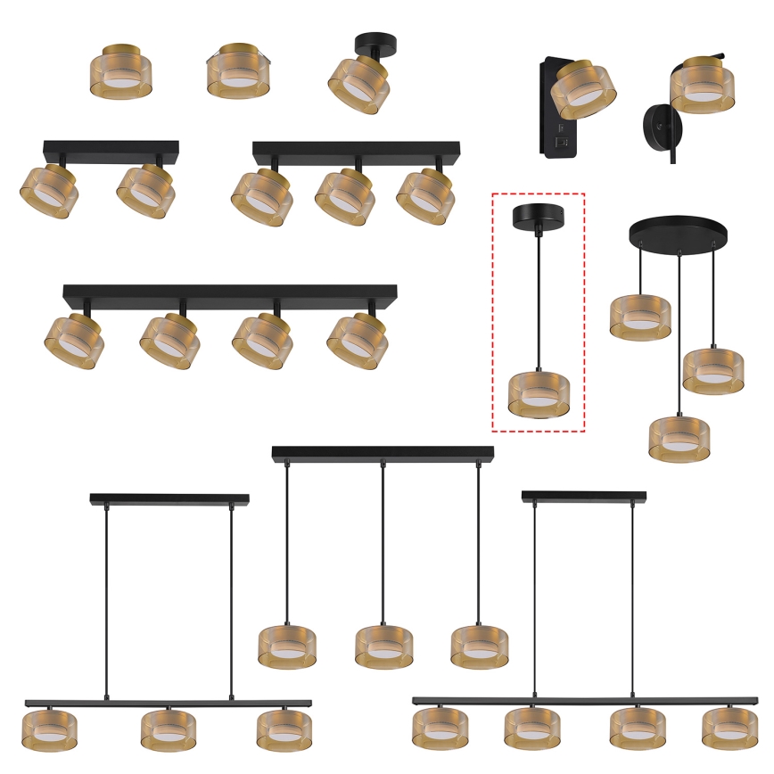 Brilagi - LED Полилей на кабел AURA LUX 1xGX53/30W/230V черен/златен