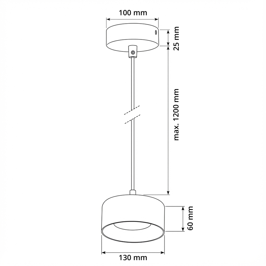 Brilagi - LED Полилей на кабел AURA LUX 1xGX53/30W/230V черен/златен