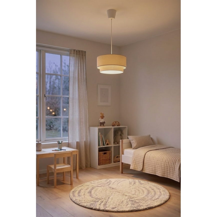 Brilagi - LED полилей на кабел BOHO BOBO 1xE27/10W/230V Ø 40 см на точки бежово/кремаво