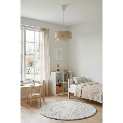 Brilagi - LED полилей на кабел BOHO BOBO 1xE27/10W/230V Ø 40 см на точки бежово/кремаво