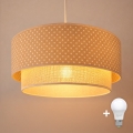 Brilagi-LED Полилей на кабел BOHO BOBO 1xE27/60W/230V, диаметър 40 см, десен на точки, бежово/крем.