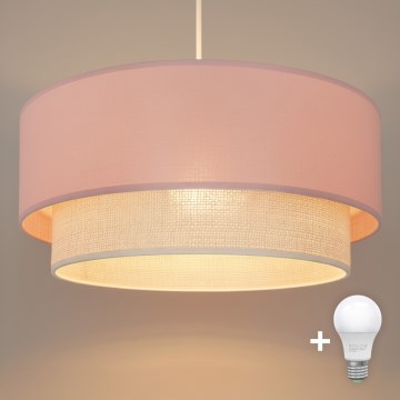 Brilagi - LED полилей на кабел BOHO BOBO 1xE27/60W/230V Ø 40 см розово/кремаво