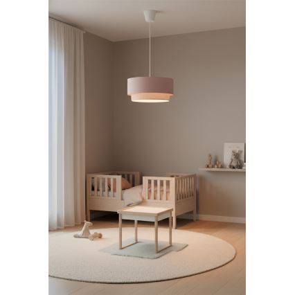Brilagi - LED полилей на кабел BOHO BOBO 1xE27/60W/230V Ø 40 см розово/кремаво