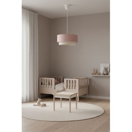 Brilagi - LED полилей на кабел BOHO BOBO 1xE27/60W/230V Ø 40 см розово/кремаво