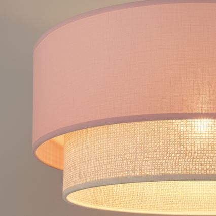 Brilagi - LED полилей на кабел BOHO BOBO 1xE27/60W/230V Ø 40 см розово/кремаво