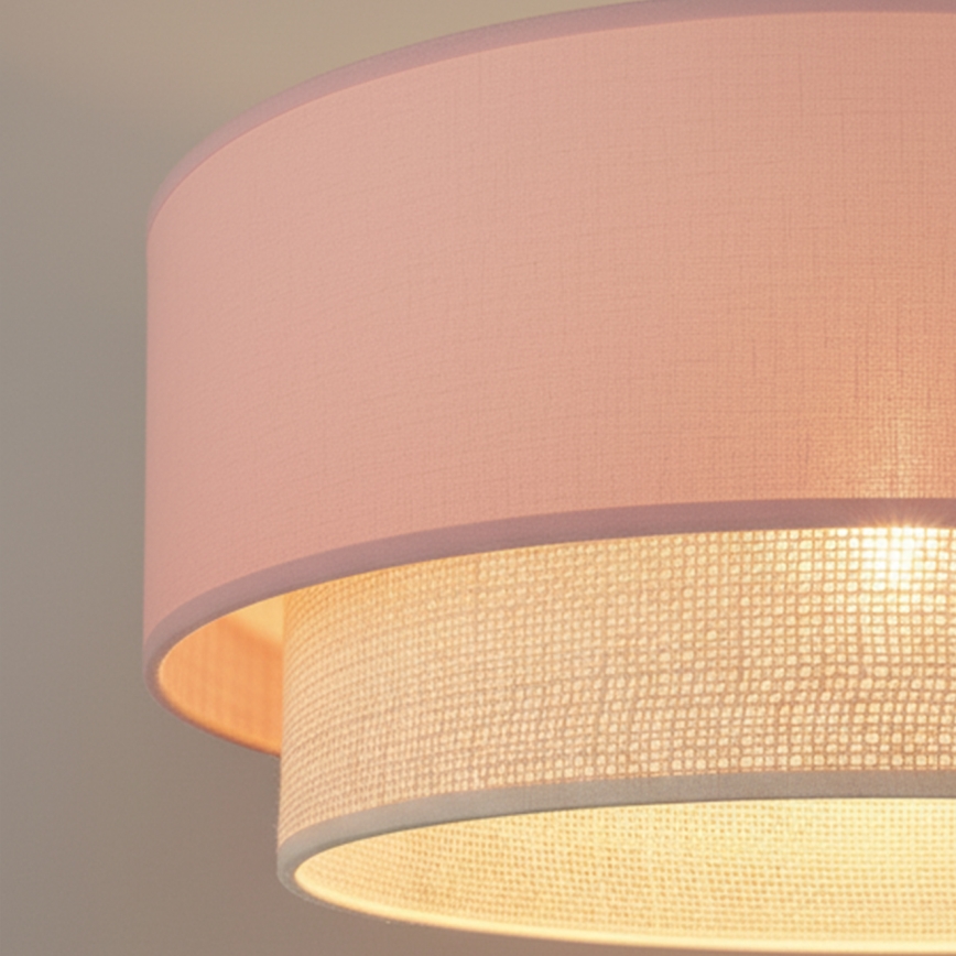 Brilagi - LED полилей на кабел BOHO BOBO 1xE27/60W/230V Ø 40 см розово/кремаво