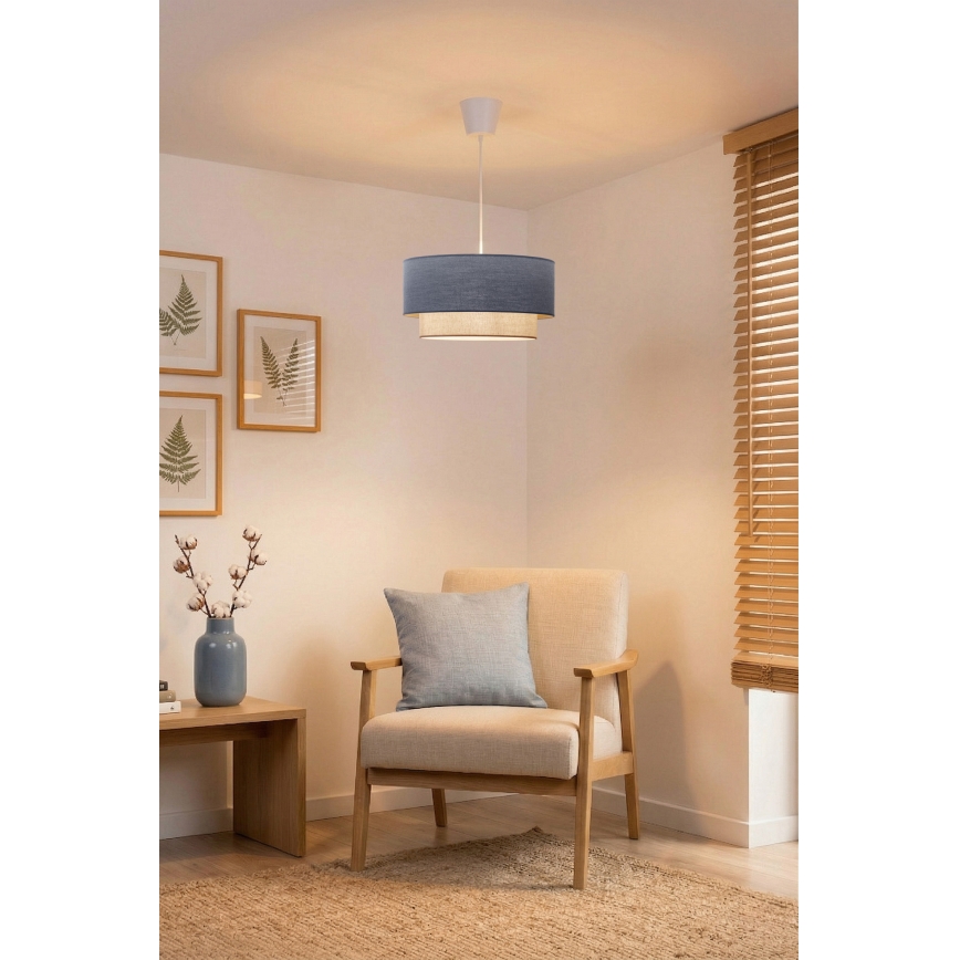 Brilagi - LED полилей на кабел BOHO ECO 1xE27/10W/230V Ø 40 см синьо/кремаво