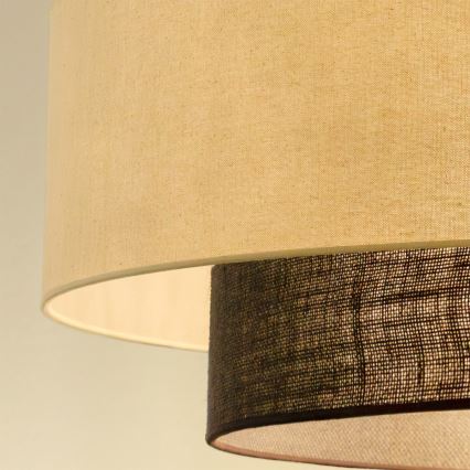 Brilagi - LED полилей на кабел BOHO стил 3xE27/15W/230V Ø 80 см кремав/кафяв