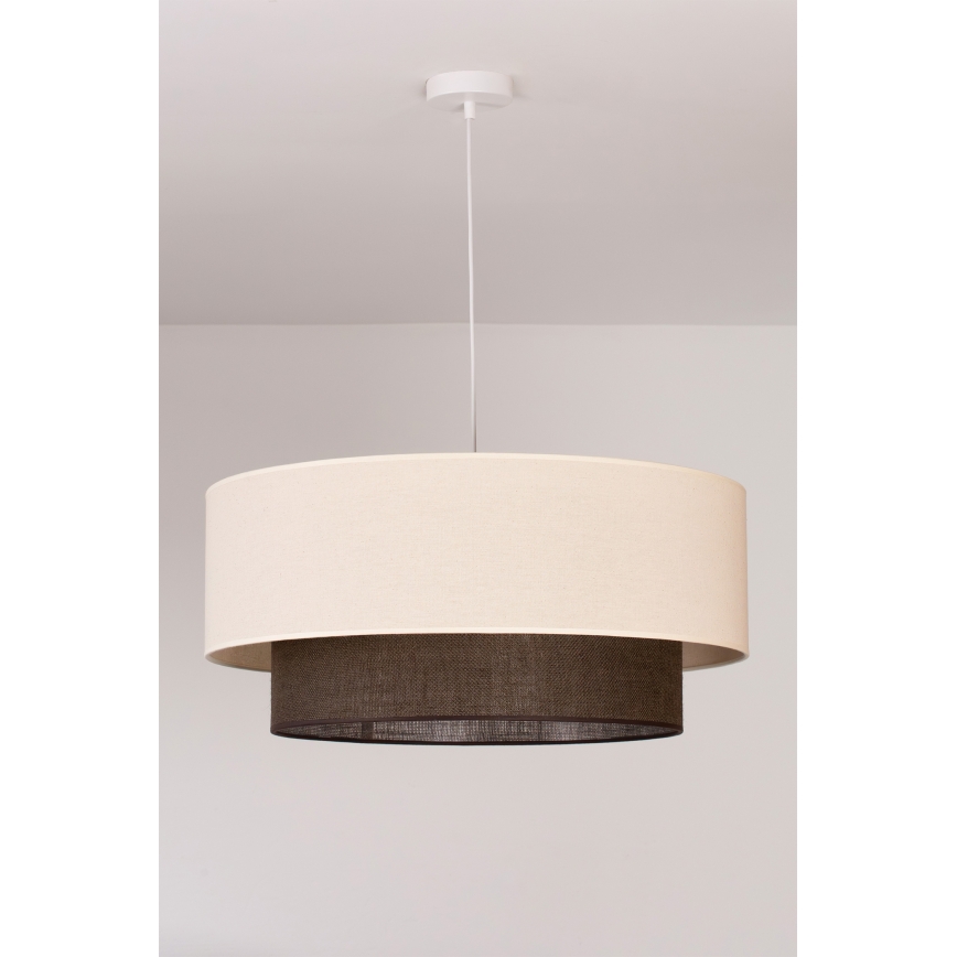 Brilagi - LED полилей на кабел BOHO STYLE 3xE27/15W/230V диаметър 60 cm кремав/кафяв