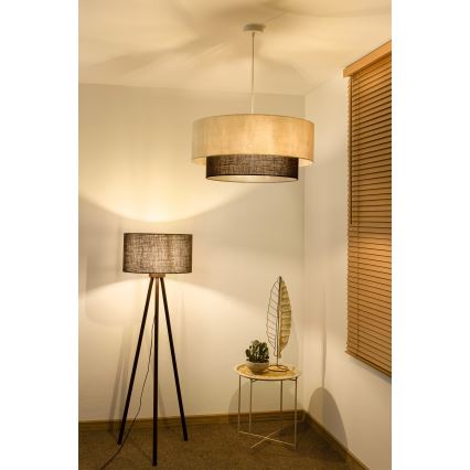 Brilagi - LED полилей на кабел BOHO STYLE 3xE27/15W/230V диаметър 60 cm кремав/кафяв