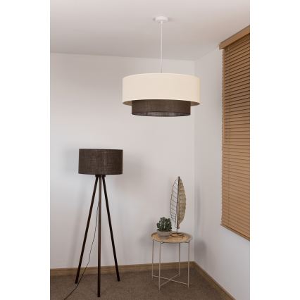 Brilagi - LED полилей на кабел BOHO STYLE 3xE27/15W/230V диаметър 60 cm кремав/кафяв