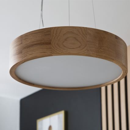 Brilagi - LED полилей на кабел CARVALHO 2xE27/15W/230V дъб диаметър 37 см