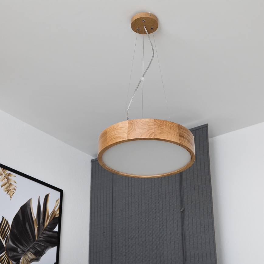 Brilagi - LED полилей на кабел CARVALHO 2xE27/15W/230V дъб диаметър 37 см