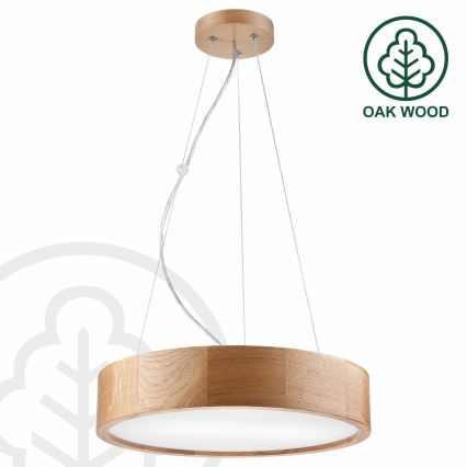 Brilagi - LED полилей на кабел CARVALHO 2xE27/15W/230V дъб диаметър 37 см
