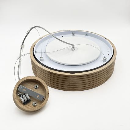 Brilagi - LED полилей на кабел CARVALHO MODERN 2xE27/60W/230V дъб, диам. 37,5 см
