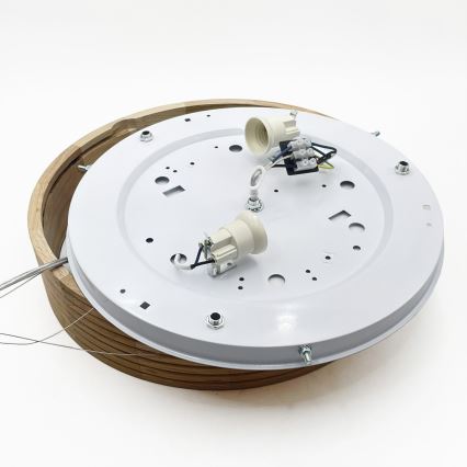 Brilagi - LED полилей на кабел CARVALHO MODERN 2xE27/60W/230V дъб, диам. 37,5 см