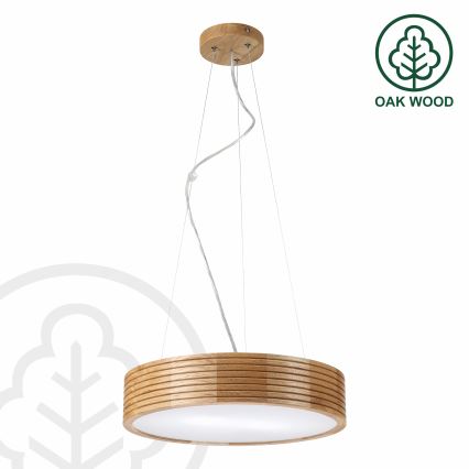 Brilagi - LED полилей на кабел CARVALHO MODERN 2xE27/60W/230V дъб Ø 37,5 см