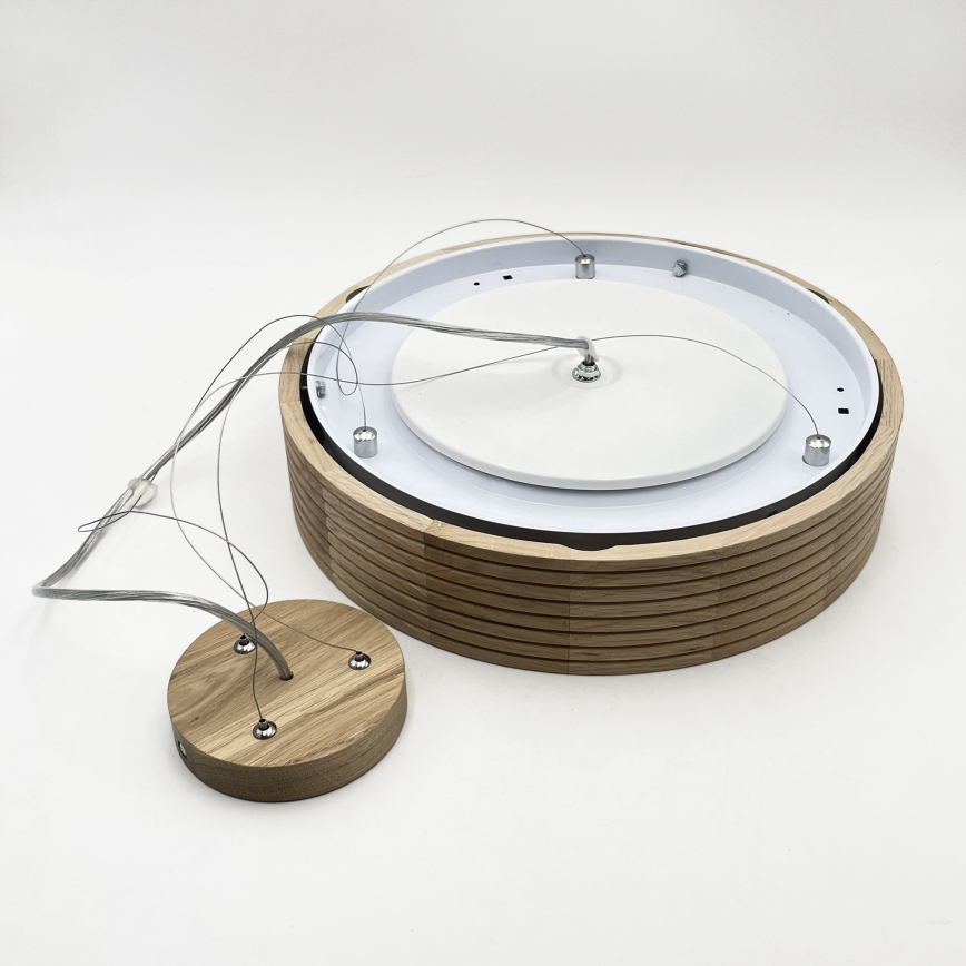 Brilagi - LED полилей на кабел CARVALHO MODERN 2xE27/60W/230V дъб Ø 37,5 см
