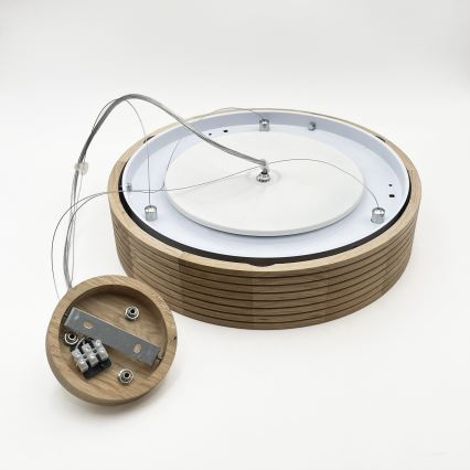 Brilagi - LED полилей на кабел CARVALHO MODERN 2xE27/60W/230V дъб Ø 37,5 см