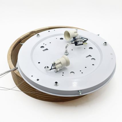 Brilagi - LED полилей на кабел CARVALHO MODERN 2xE27/60W/230V дъб Ø 37,5 см