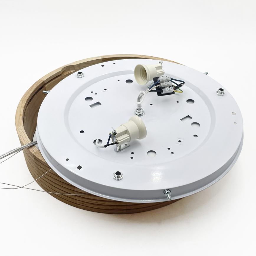 Brilagi - LED полилей на кабел CARVALHO MODERN 2xE27/60W/230V дъб Ø 37,5 см