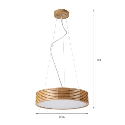 Brilagi - LED полилей на кабел CARVALHO MODERN 2xE27/60W/230V дъб Ø 37,5 см