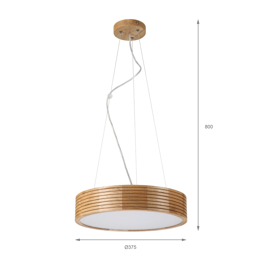 Brilagi - LED полилей на кабел CARVALHO MODERN 2xE27/60W/230V дъб Ø 37,5 см