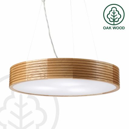 Brilagi - LED полилей на кабел CARVALHO MODERN 3xE27/60W/230V дъб Ø 47,5 см