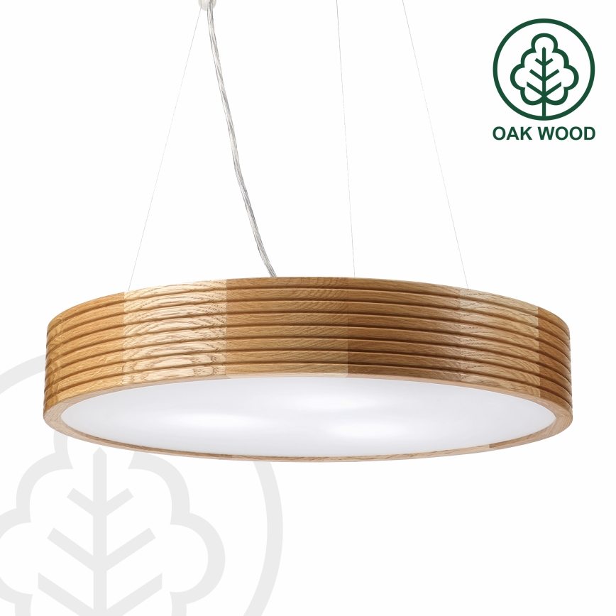 Brilagi - LED полилей на кабел CARVALHO MODERN 3xE27/60W/230V дъб Ø 47,5 см