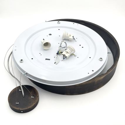 Brilagi - LED полилей на кабел CARVALHO SMOKEY 3xE27/60W/230V, дъб, Ø 47,5 cm