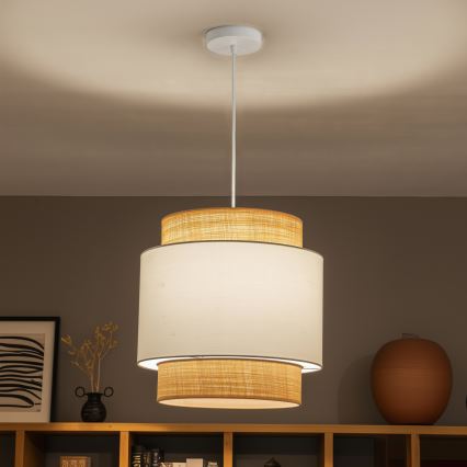 Brilagi - LED полилей на кабел CERIA 1xE27/40W/230V, диам. 40 cm, бежово/бяло