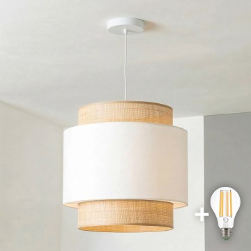 Brilagi - LED полилей на кабел CERIA 1xE27/40W/230V Ø 30 см бежов/бял