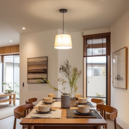 Brilagi - LED полилей на кабел CERIA 1xE27/40W/230V Ø 30 см бежов