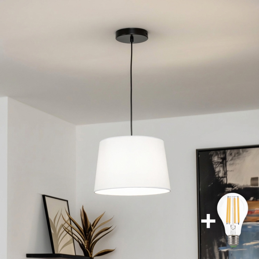 Brilagi - LED полилей на кабел CERIA 1xE27/40W/230V Ø 30 см бял