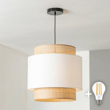 Brilagi - LED полилей на кабел CERIA 1xE27/40W/230V Ø 30 см черен/бежов/бял