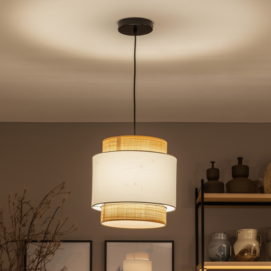Brilagi - LED полилей на кабел CERIA 1xE27/40W/230V Ø 30 см черен/бежов/бял