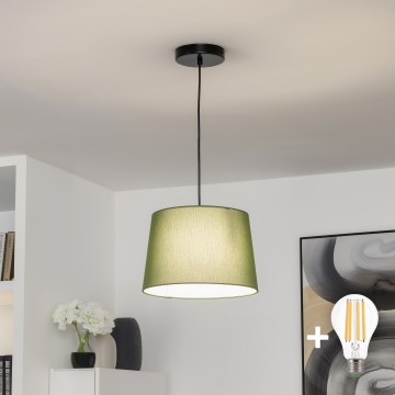 Brilagi - LED полилей на кабел CERIA 1xE27/40W/230V Ø 30 см зелен