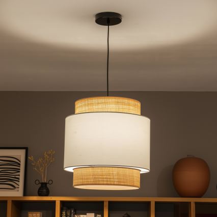 Brilagi - LED полилей на кабел CERIA 1xE27/40W/230V Ø 40 см черен/бежов/бял