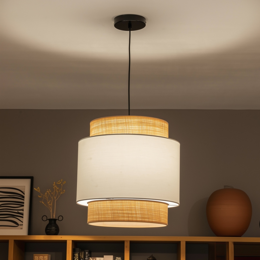 Brilagi - LED полилей на кабел CERIA 1xE27/40W/230V Ø 40 см черен/бежов/бял